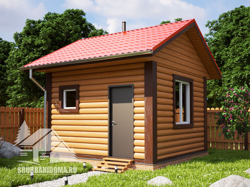 Сруб бани 4х4 7