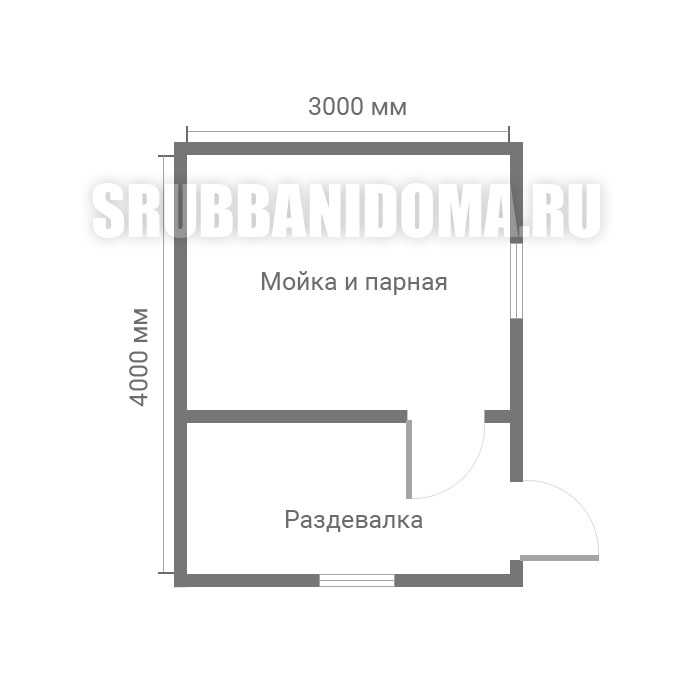 Сруб бани 3х4 4